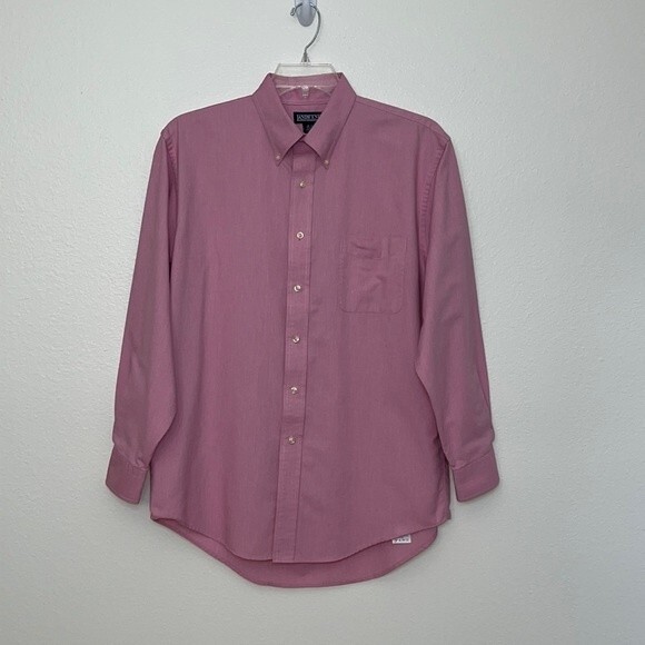 Lands’ End Direct Merchant’s Men’s Rose/Pink Dress Shirt 16-33 - Picture 2 of 10